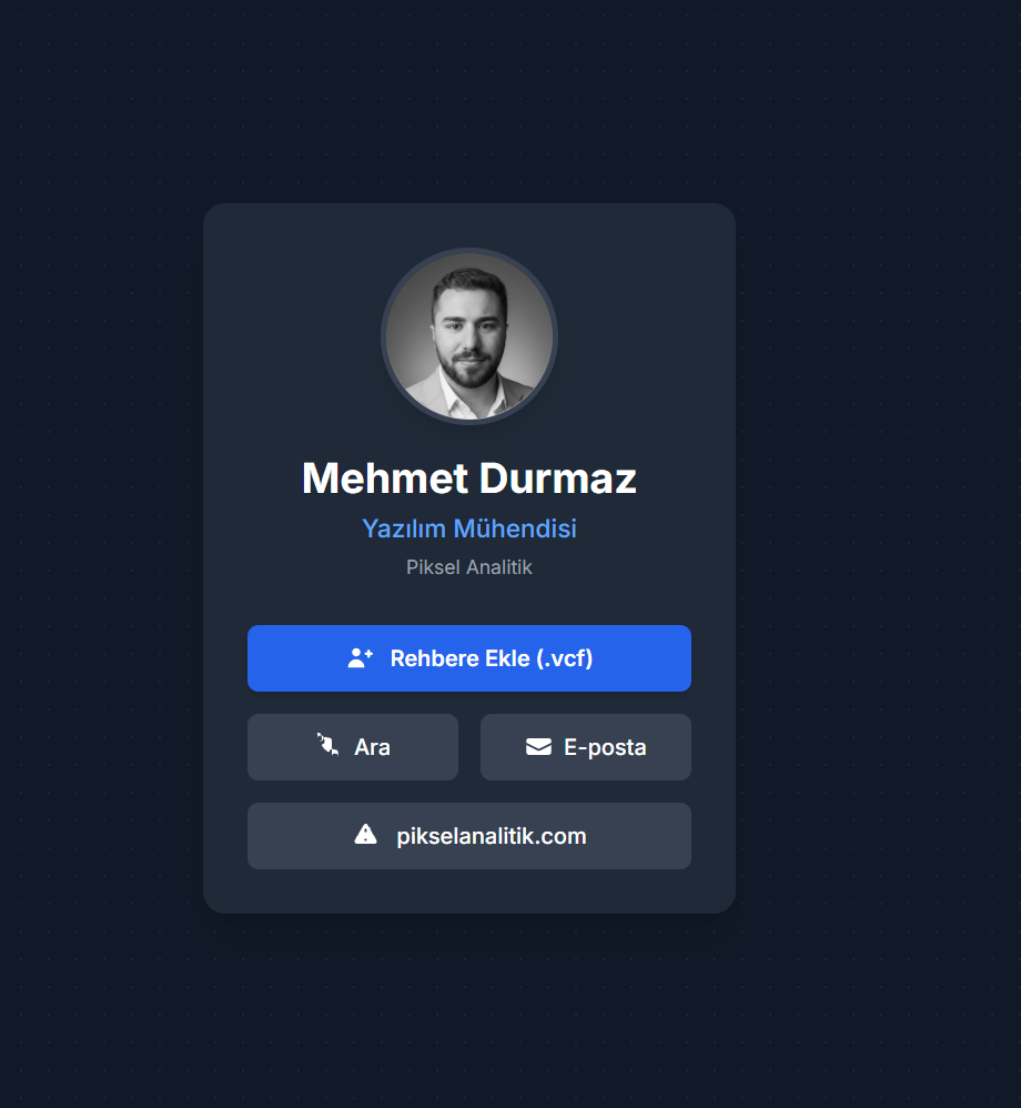 Piksel Vcard - Piksel Analitik